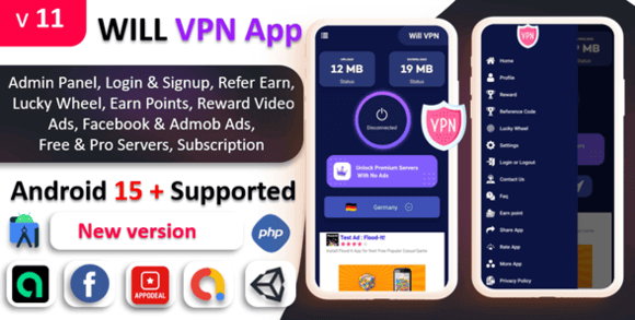WILL VPN App with Admin Panel Secure and Fast VPN Source