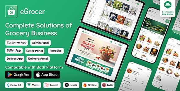 eGrocer Online Multi Vendor Grocery Store eCommerce Flutter Full App Source