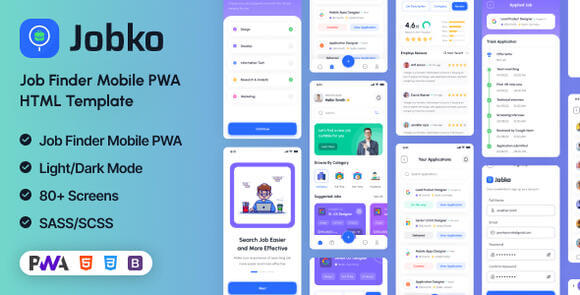 Jobko Job Finder Mobile PWA HTML Template