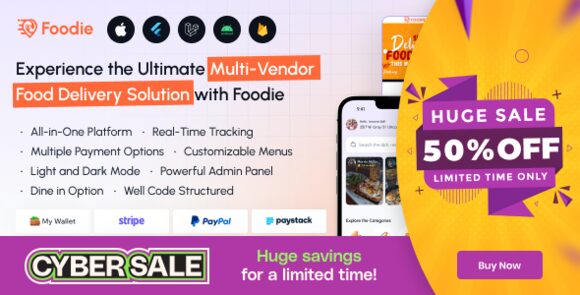 Foodie UberEats Clone Food Delivery Restaurant Flutter App