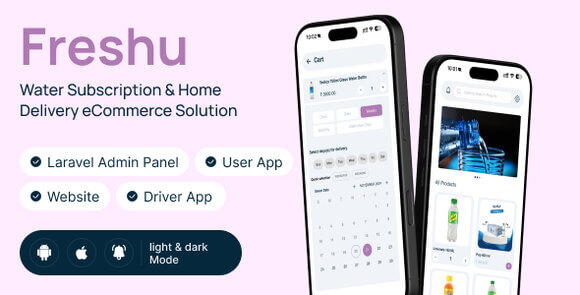 Freshu Water Subscription App and Delivery eCommerce Flutter Mobile App