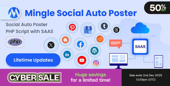 Mingle SAAS Social Auto Poster Scheduler PHP Script