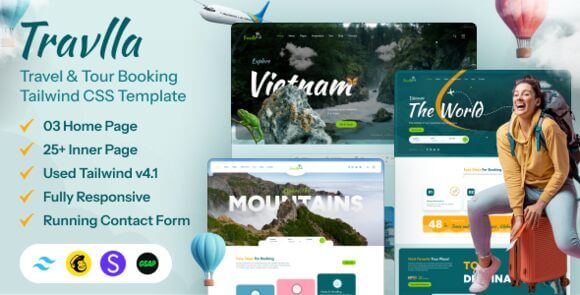 Travlla Travel and Tour Booking Tailwind CSS Template