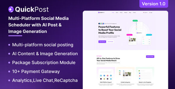 QuickPost Multi-platform Social Media Scheduler Script