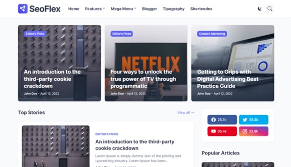 SeoFlex Blogger Template Premium Download